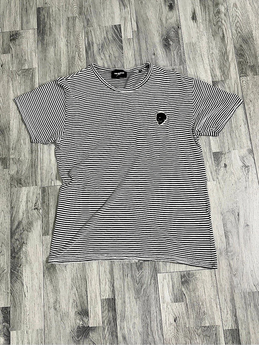 The Kooples Striped Short Sleeve Tee in Black & White